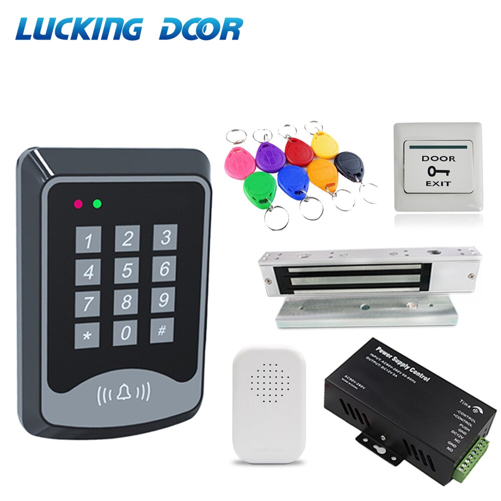 RFID Door Access Control System Kit with keys keyboard Power Supply door lock electronic 180KG Smart Door Access Control System