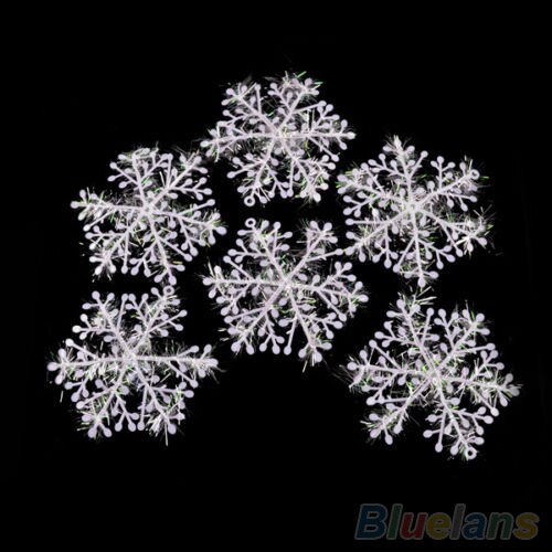 30 Pcs White Snowflake Artificial Christmas Festival Party Home Decor Ornaments