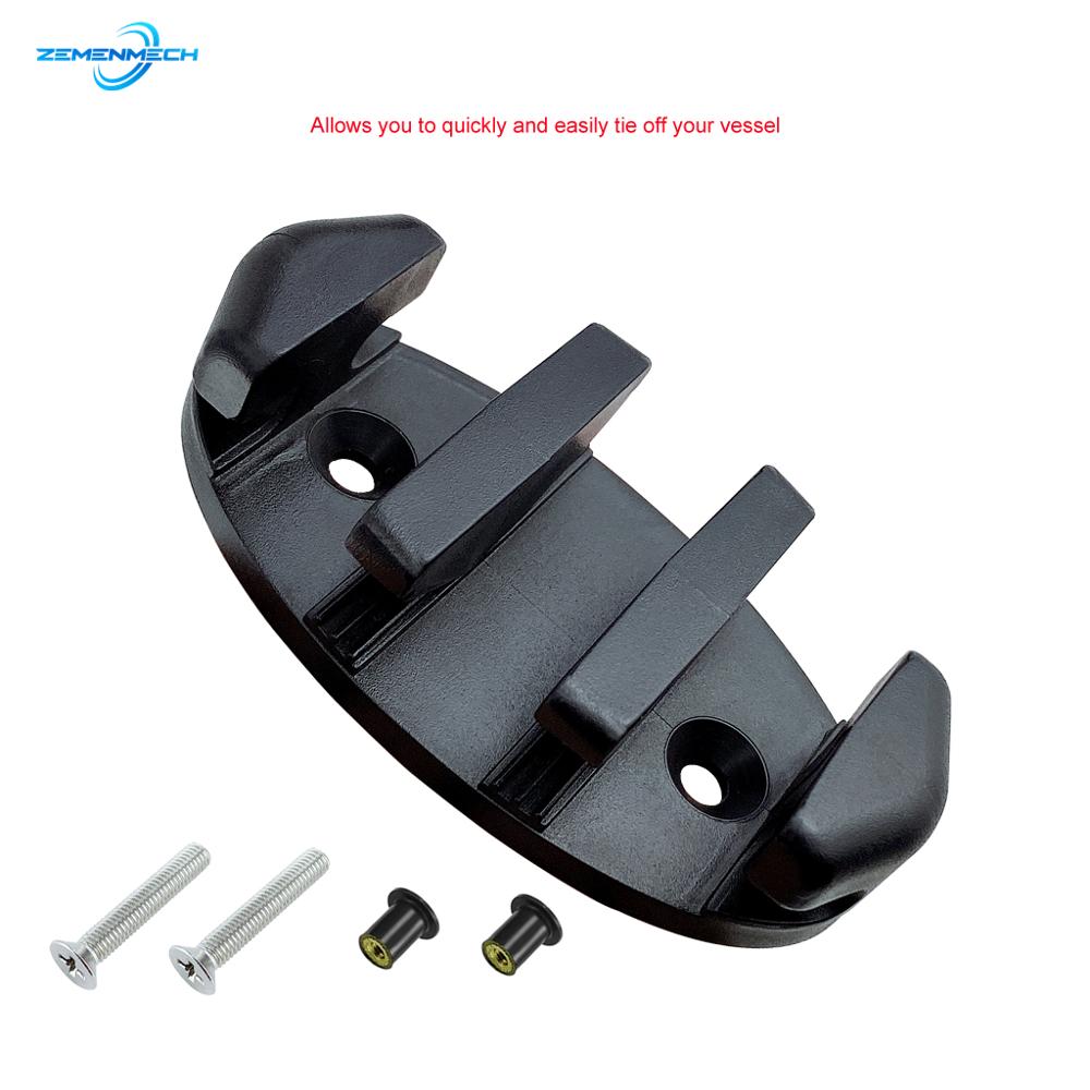 2PCS Black Nylon Rope Clamp Cleat Base Kayaks Canoes Boats Decks Replacement Rowing Marine Accessories Boat Accessories De Pesca