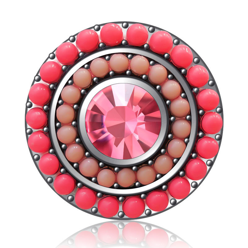 KZ3564 Beauty Ronde Kralen Cirkels Strass Kleurrijke 18Mm Snap Knoppen Fit 18Mm Snap Armband Snap Sieraden: pink