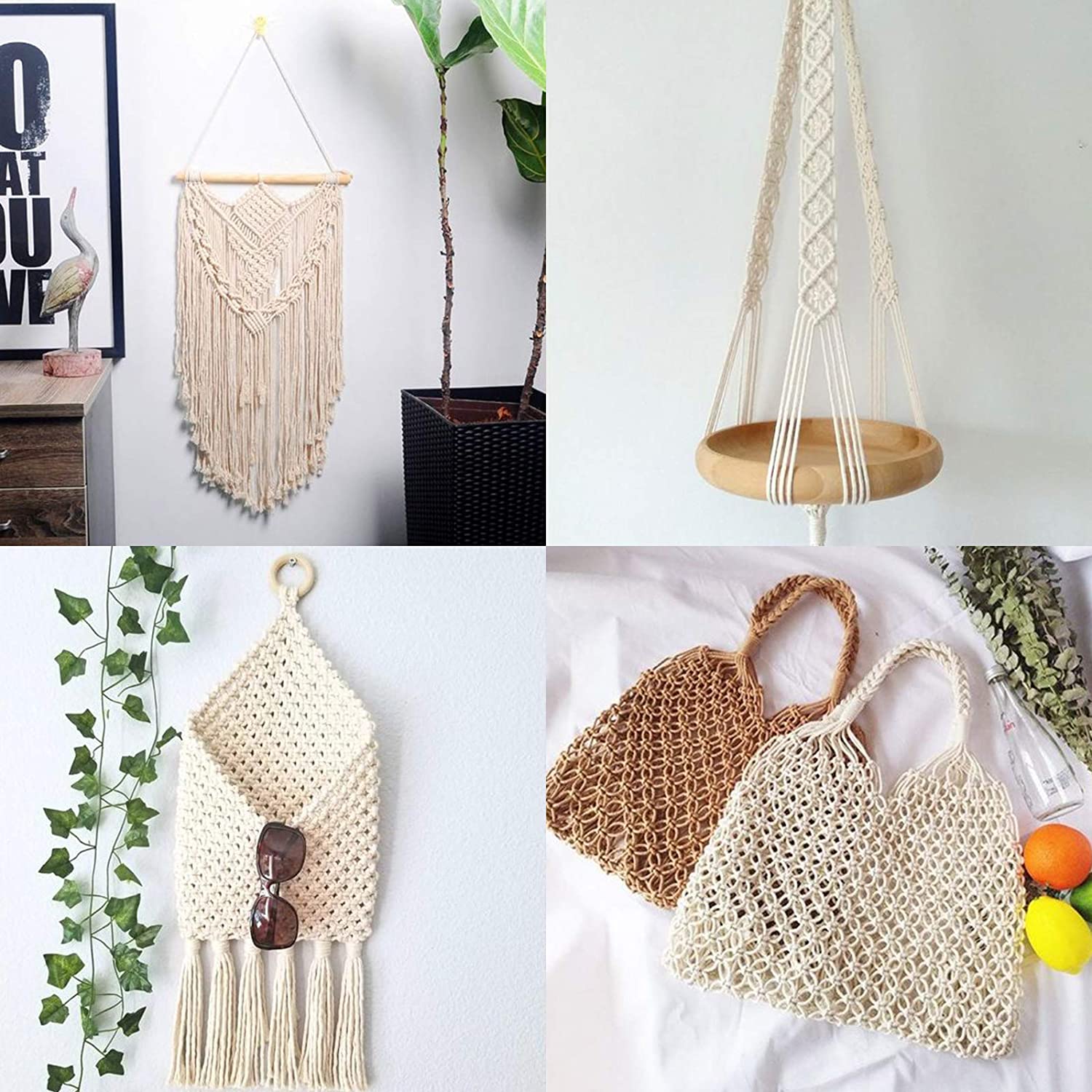 1/2/3/4/5/6mm 100% Natural Macrame Cotton Cord Twine String Cotton Rope Craft Cord For DIY Crafts Knitting Wedding Decor 10-400M