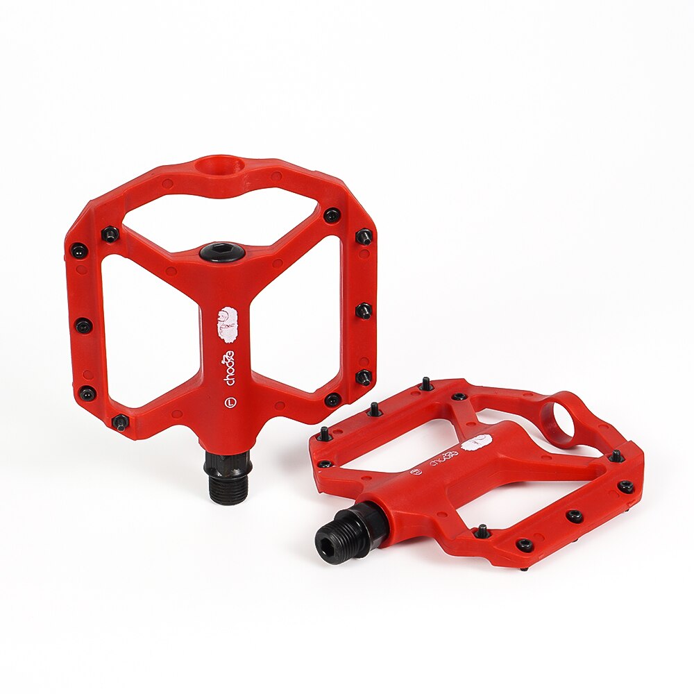 Chooee Fiets Pedalen 9/16 &quot;Bmx Mountainbike Voetpedaal Nylon Voor Mtb Racefiets Pedalen Antislip: Nylon Red