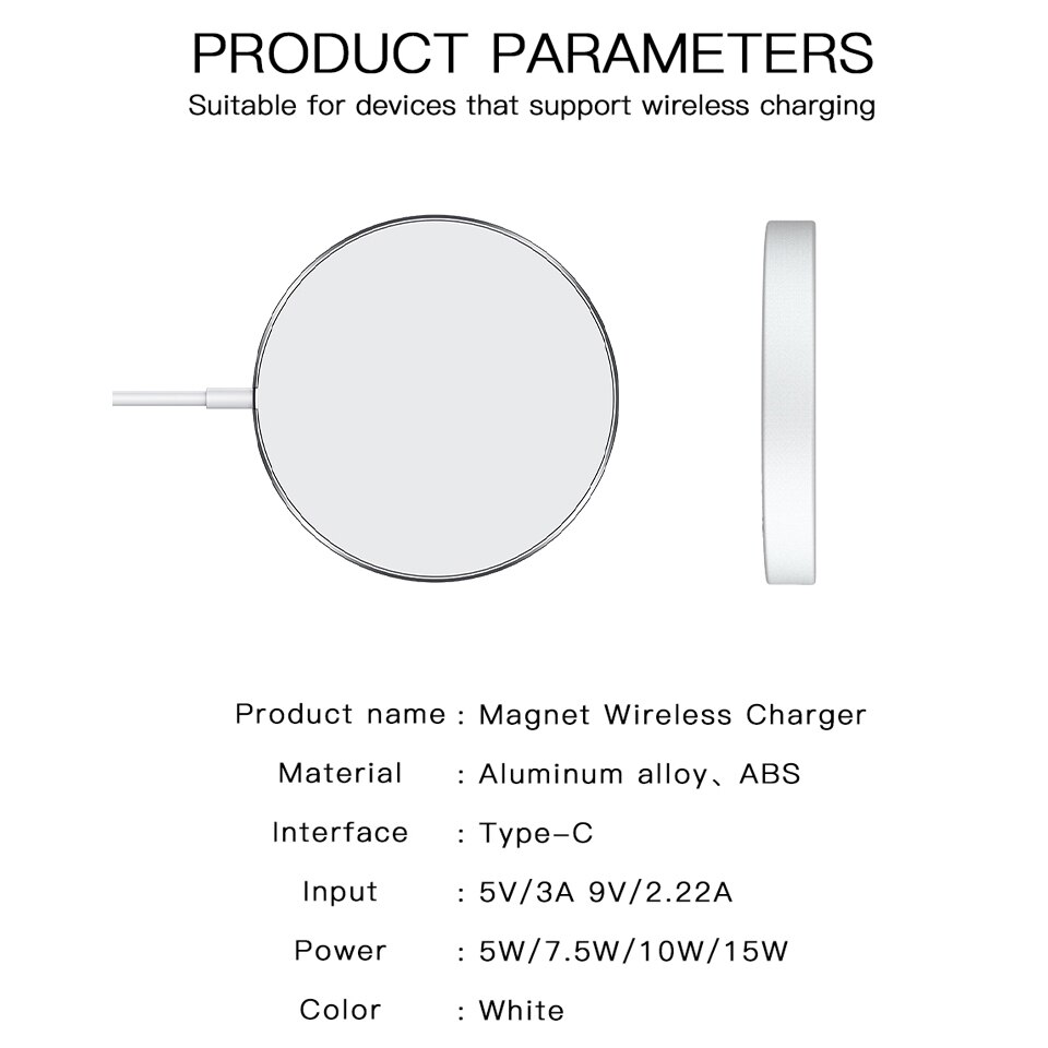 Cargador magnético inalámbrico para Iphone 12 Pro Max, cargador magnético de 15w, Mini Iphone 12, 12pro, 12, mini Usb C, PD