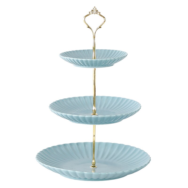 Nordic Ceramic Fruit Plate Three-layer Dessert Plate Cake Plate Multi-Layer Pastry Plate Candy Tray Shelf