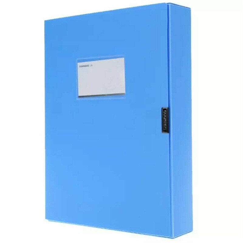 Sunwood file box a4 plastic file box information box 75mm hc-75 blue