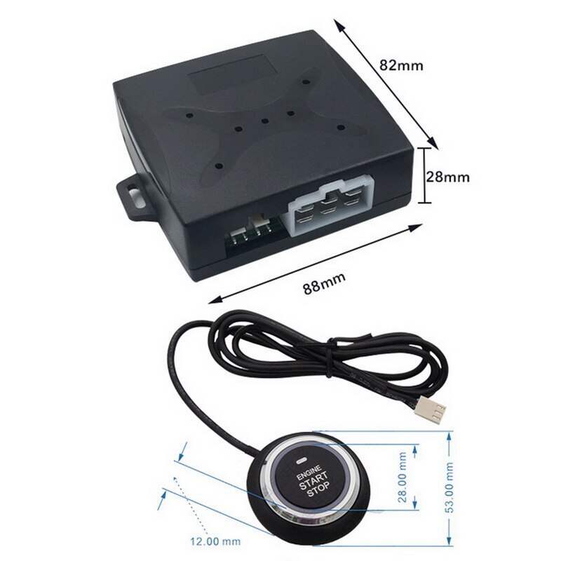 12V One-Key Start Auto Start Stop Knop Motor Push Start Button Alarm Lock Keyless Systeem Deur drukknop