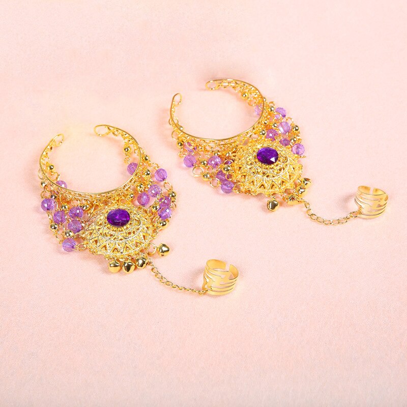 Buikdans accessoires indiase bollywood sieraden accessoires met strass belletjes 1 paar indiase sieraden armband buikdansen