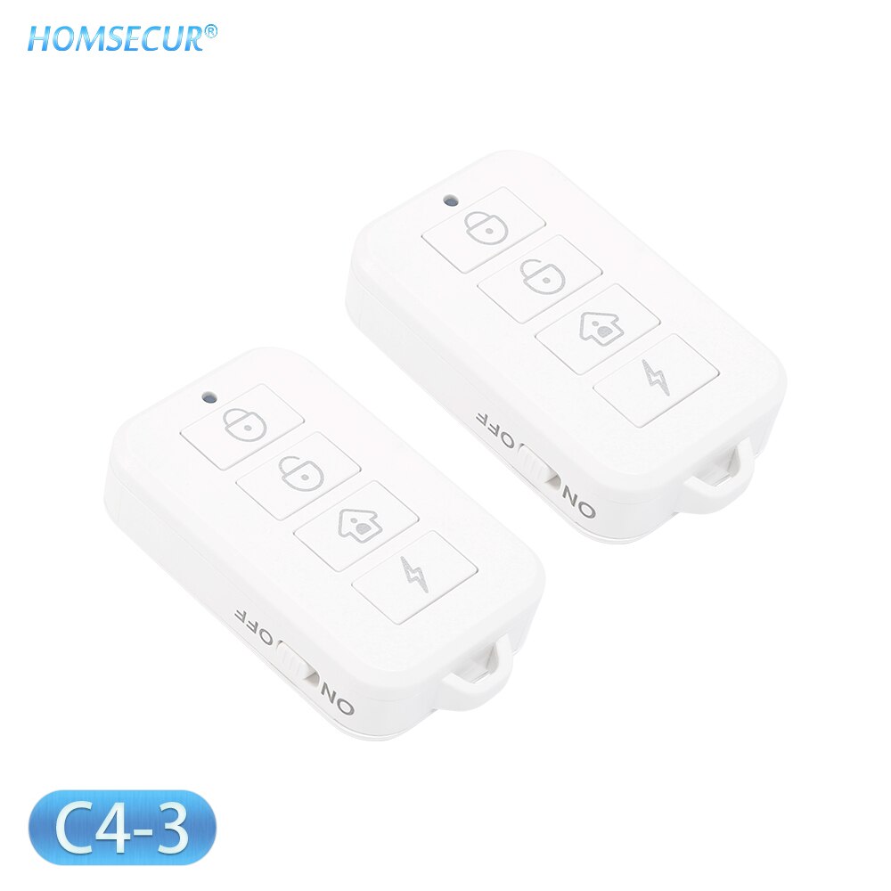 HOMSECUR Tuya LoT Platform Wireless WIFI GSM-2G SMS Smart Home Security Alarm System (Optional PIR Door Sensor Remote Control): Remote Controlx2