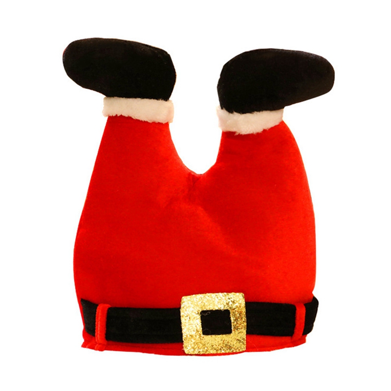 Kerst Hoed Clown Broek Benen Kids Adult Kerst Cap Party Decor Supply: Rood