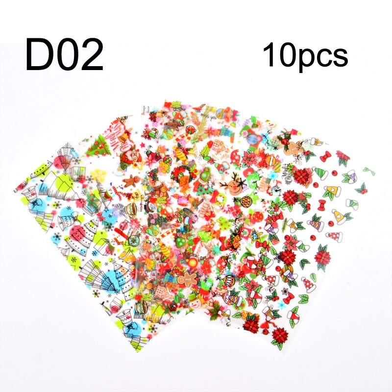 1 set rol bloemen nagelstickers retro kerst nagelfolie nageltransfer sticker zoete parijs script nageldesigns manicure: D02