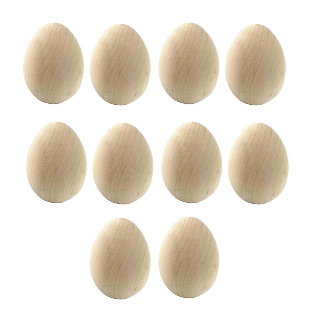 10PCS Easter Eggs, Hand-painted Wooden Eggshell Decoration, Children's Graffiti