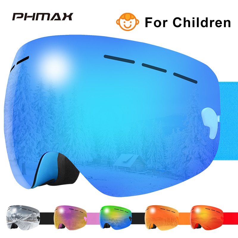 Phmax Kids Skibril Winter Kinderen Sneeuwscooter Goggles Uv-bescherming Dubbele Lagen Jongens Meisjes Schaatsen Skiën Bril Brillen