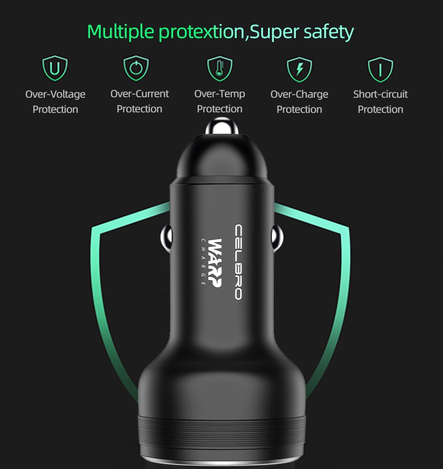 For Oneplus Dash Warp Charge 30 Car Charger Quick Charge 30W Carcharger Usb Phone Chargers for Oneplus Nord 8T 8 Pro 7 7T Pro 6