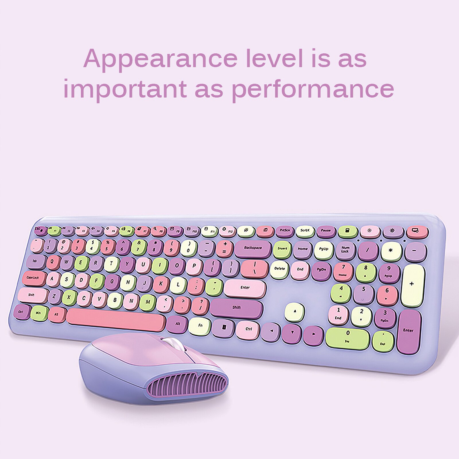 Wireless Keyboard And Mouse Combination Wireless Keyboard 2.4G Wireless Business Pink Multicolor Mute Keyboard And Mouse Set