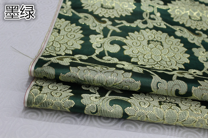Tkanina Żakardowa Brokatowa - 75cm - Satyna Damask Faux Złoto Jedwab - Na Cheongsam, Lalki, Suknie Mongolskie: Różowy
