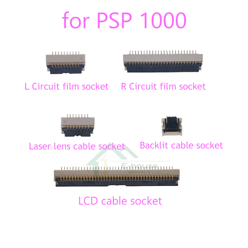 Ersatz für PSP 1000, LCD-Display, Flexkabel, Anschluss, L R, Schaltung, Foliensockel, Hintergrundbeleuchtung/Laserlinse, Kabelsockel