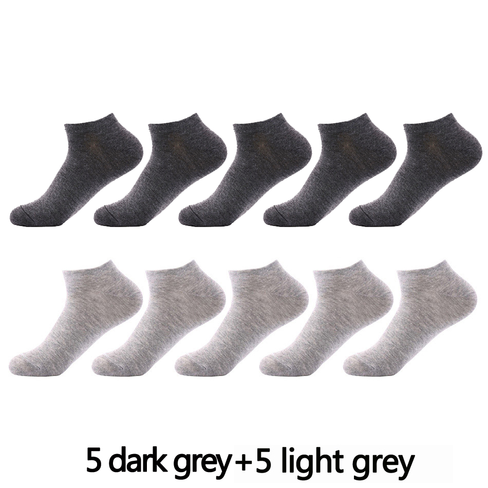 10 Pairs Ankle Socks Men Socks Low Cut Ankle Sock Men Short Socks Casual Sports Cotton Socks Men&#39;s No Show Socks Size 6-11: 5darkgrey 5lightgrey