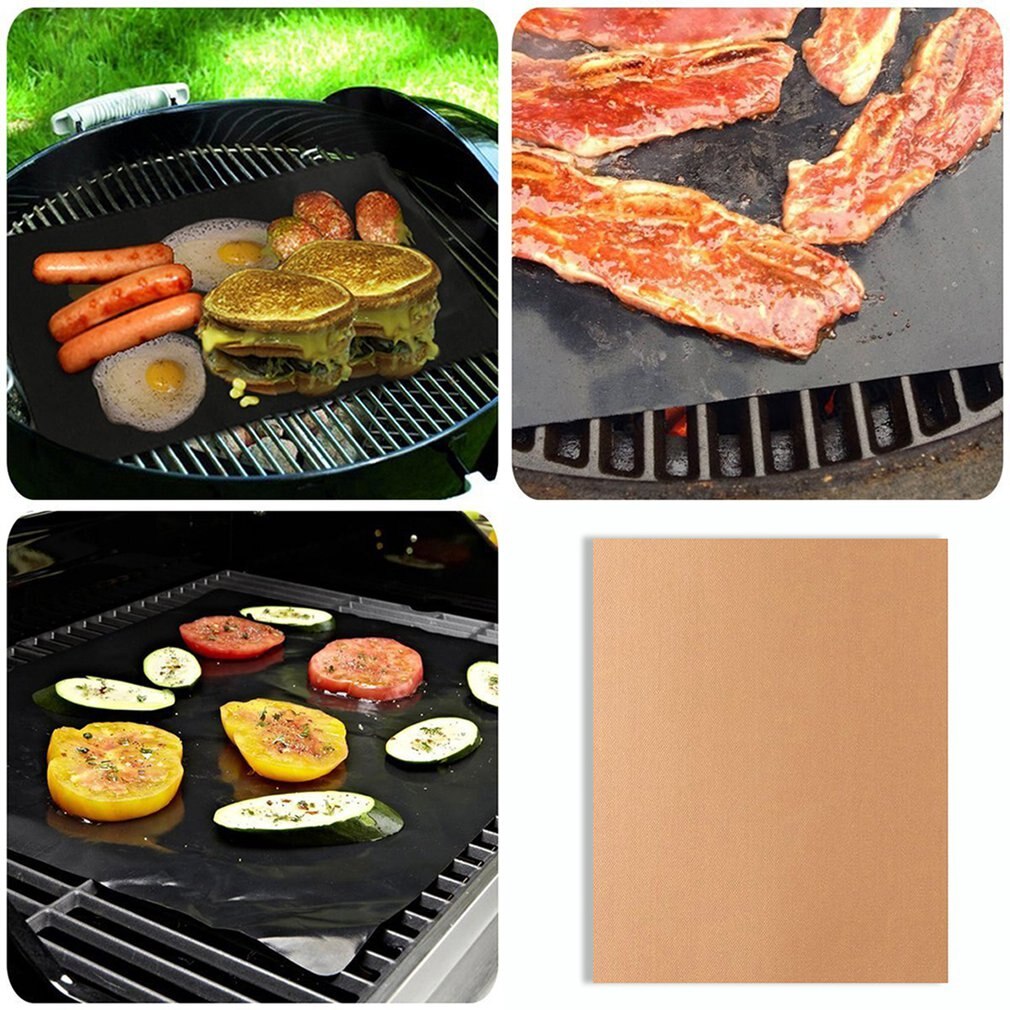 Durable Non-Stick Barbecue Mat Heat-Resistant Barbecue Mat Fiberglass Material Barbecue Mat Repeatedly Use Barbecue Mat BBQ Tool