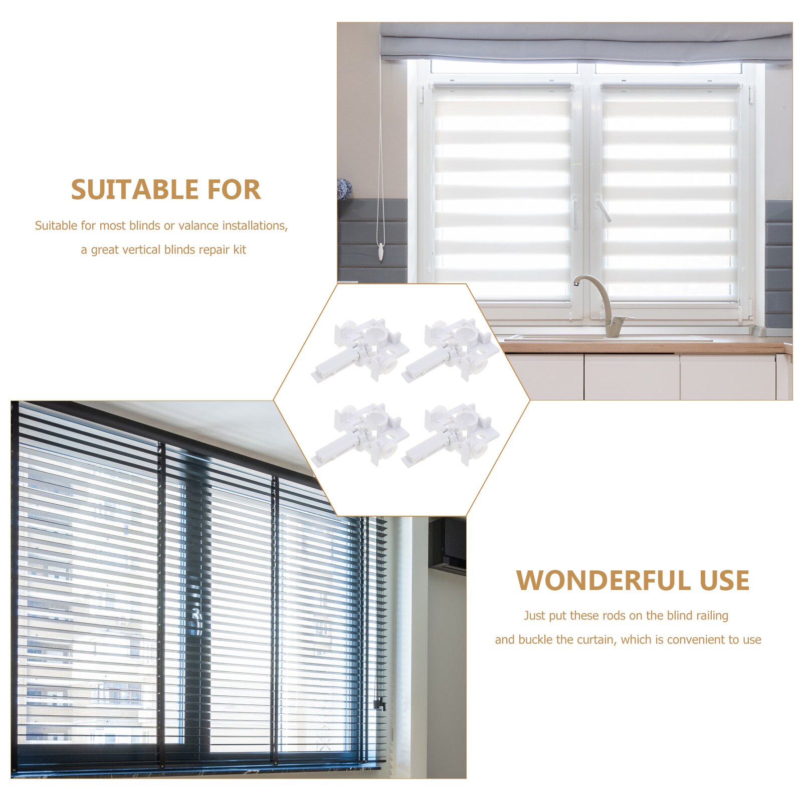 4pcs Vertical Blind Repair Carrier Vertical Blinds Repair Kit Blinds Replacement Parts