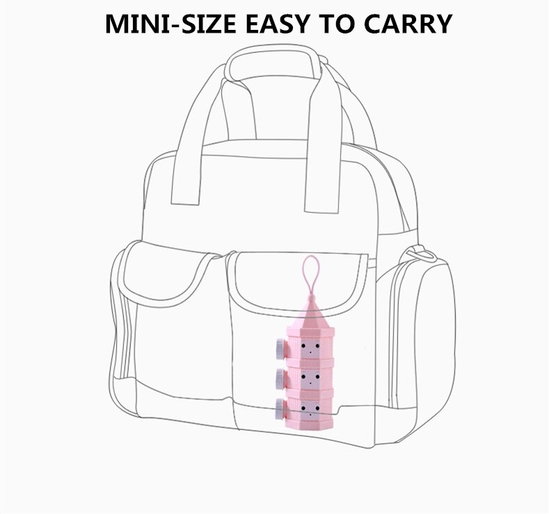 3 layer 4 layer Portable Baby Food Storage Box Cartoon Milk Powder Boxes Toddle Kids Formula Milk Container