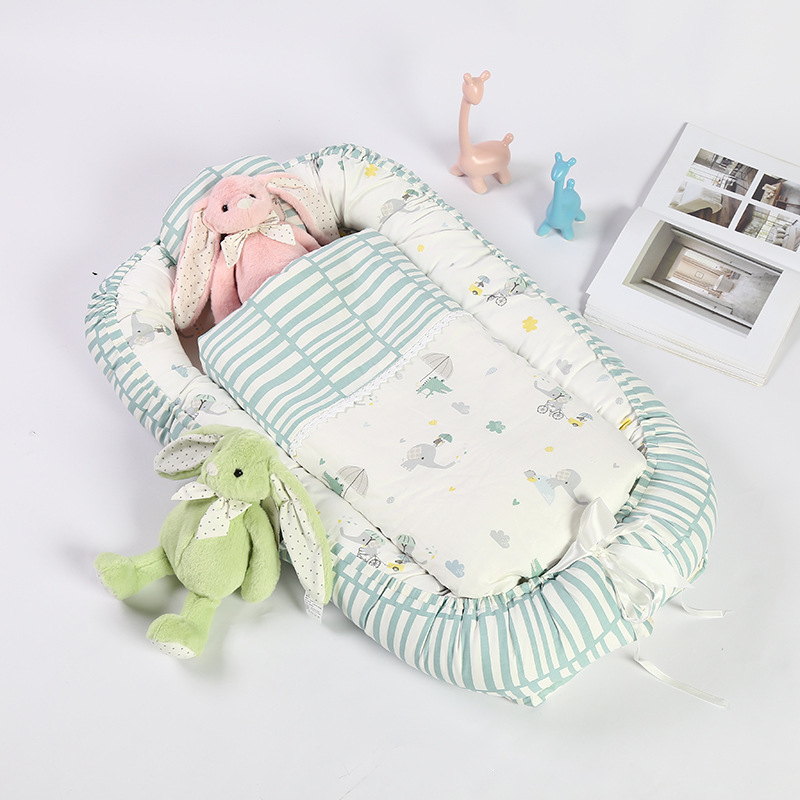 Verwijderbare En Wasbare Kids Bed Cribs Super Zachte Pasgeboren Baarmoeder Bionische Cot Box Voor De Baby Met Kussen