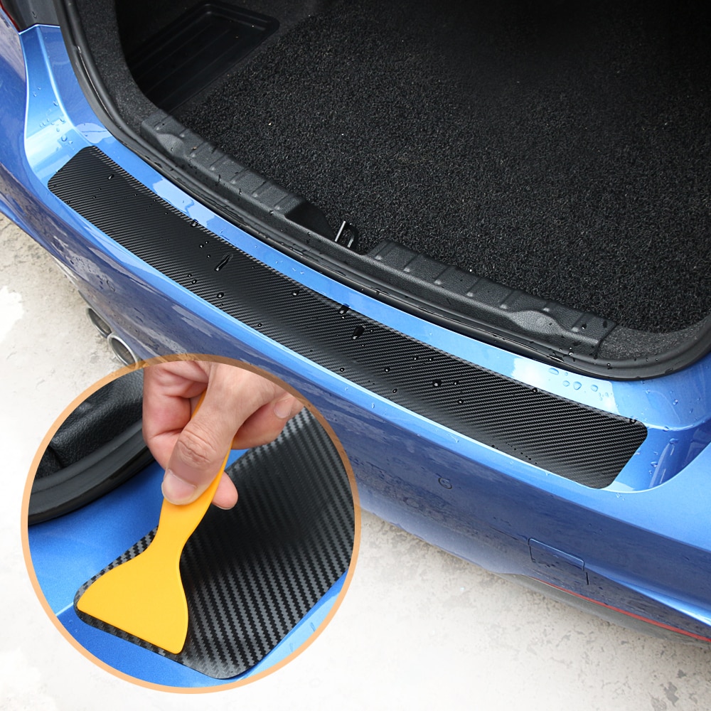 Kohlenstoff Fiber Auto Stamm Hinten Stoßstange Aufkleber für Hyundai ix25 ix35 i40 Tucson Akzent solaris 208