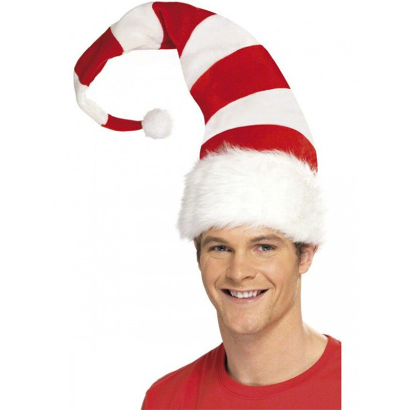 Kerstfeest Kerstman Lange Hoed Fluwelen Rood Wit Cap Kostuum Xmas Volwassen Kinderen Xmas Lange Stijl Hoeden Kerst Levert