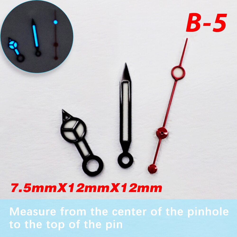 watch accessories, super bright green and blue watch hands, suitable forsuitable 8215，3804，8200，2813 movement pointer: B-5