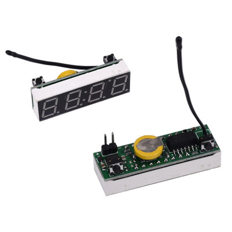 Mini 3 in 1 bil elektrisk ur termometer voltmeter led display digital timer voltmeter interiør elektronisk tilbehør