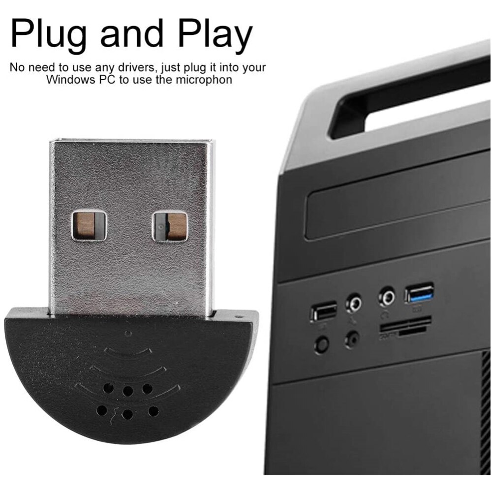 Portable Mini USB 2.0 Microphone, USB Mini Studio Speech Microphone Recording Audio MIC Adapter for Computer PC