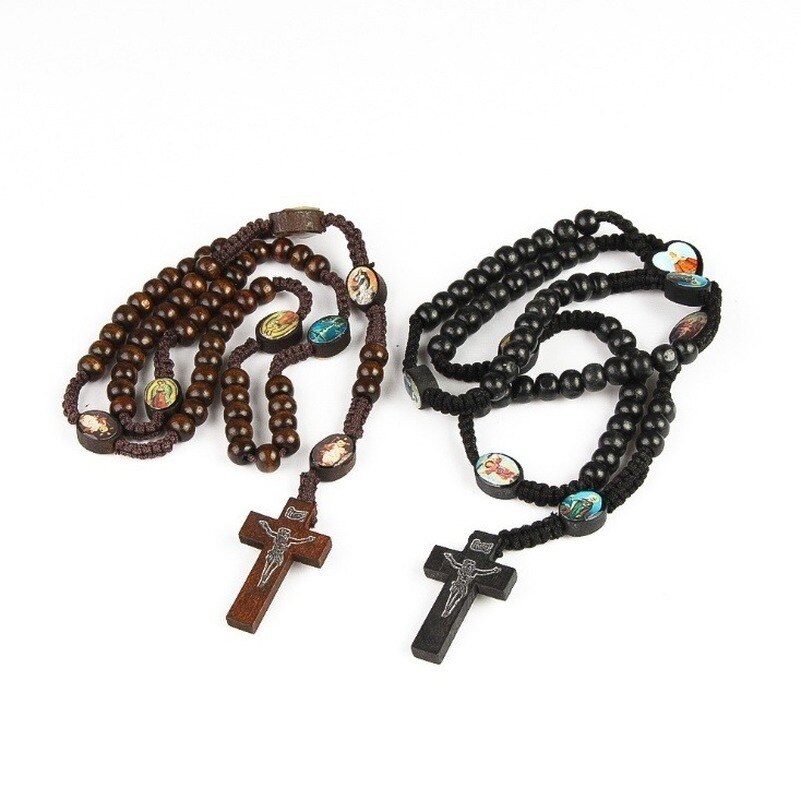 Salem – collier chapelet avec croix et jésus, ornement religieux et catholique