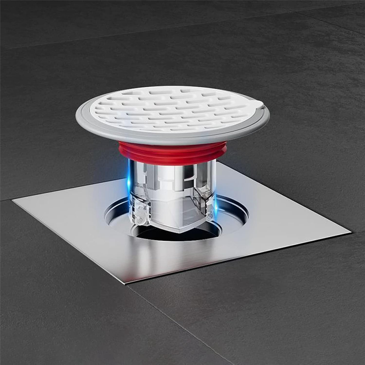 Backventil för golvavlopp i dusch - envägsventil, luktskydd för avlopp (installationskaliber : 32-75mm/ 1.26-2.95 in))