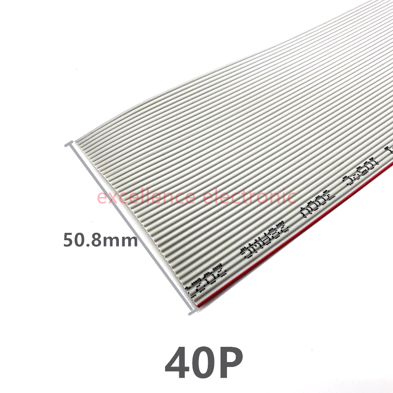 1/2/5/10Meter 6P/8/10/14/16/20/26/30/34/40/50/60 Pin 1.27Mm Pitch Grijze Platte Lintkabel 28 Awg draad Voor 2.54Mm Fc Idc Connector: Rood / 20-29 Stks