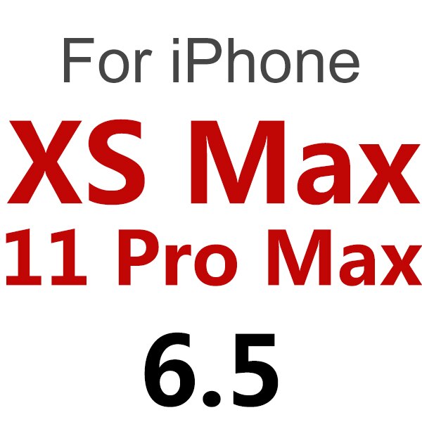 Heldeksel herdet glass for iphone 11 pro max skjermbeskytter film for iphone x xr xs max 6 6s 7 8 plus beskyttende se: For iphone 11pm( xsm) / Svart