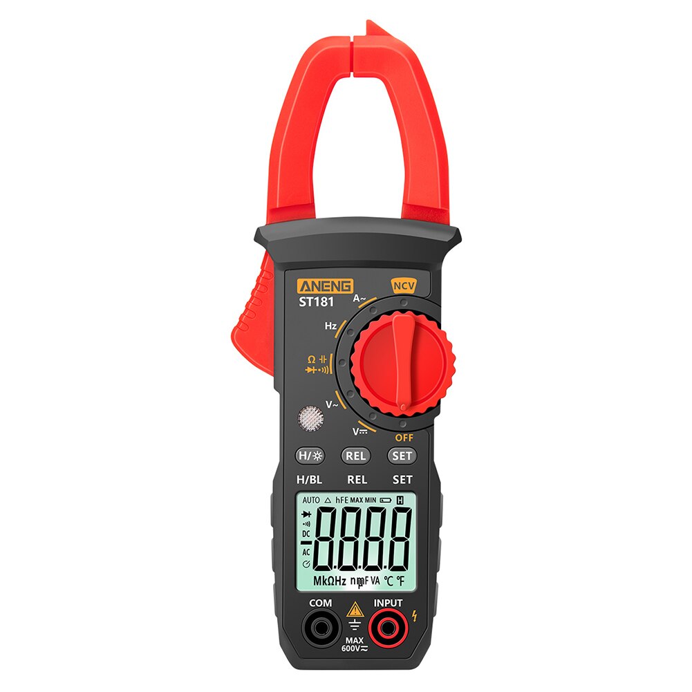ST201 Digital Clamp Multimeter Resistance ohm Tester AC DC Clamp Ammeter Transistor Testers Voltmeter d Contact lcr meter: Red