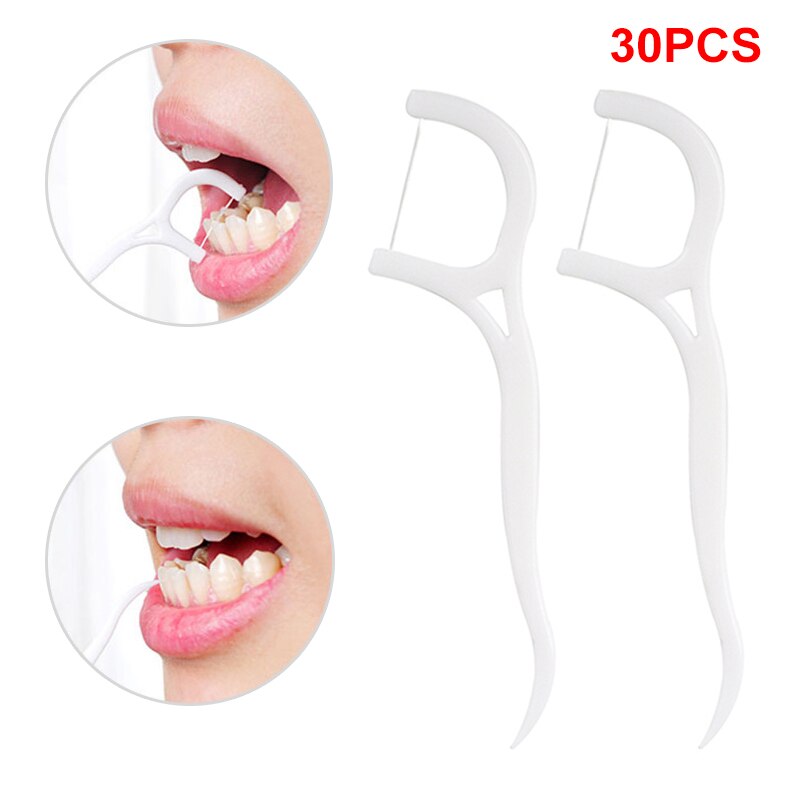 30Pcs Baby Kinderen Wit Floss Tanden Stick Interdentale Cleaner Brush Floss Pick Veiligheid Praktische Flosses