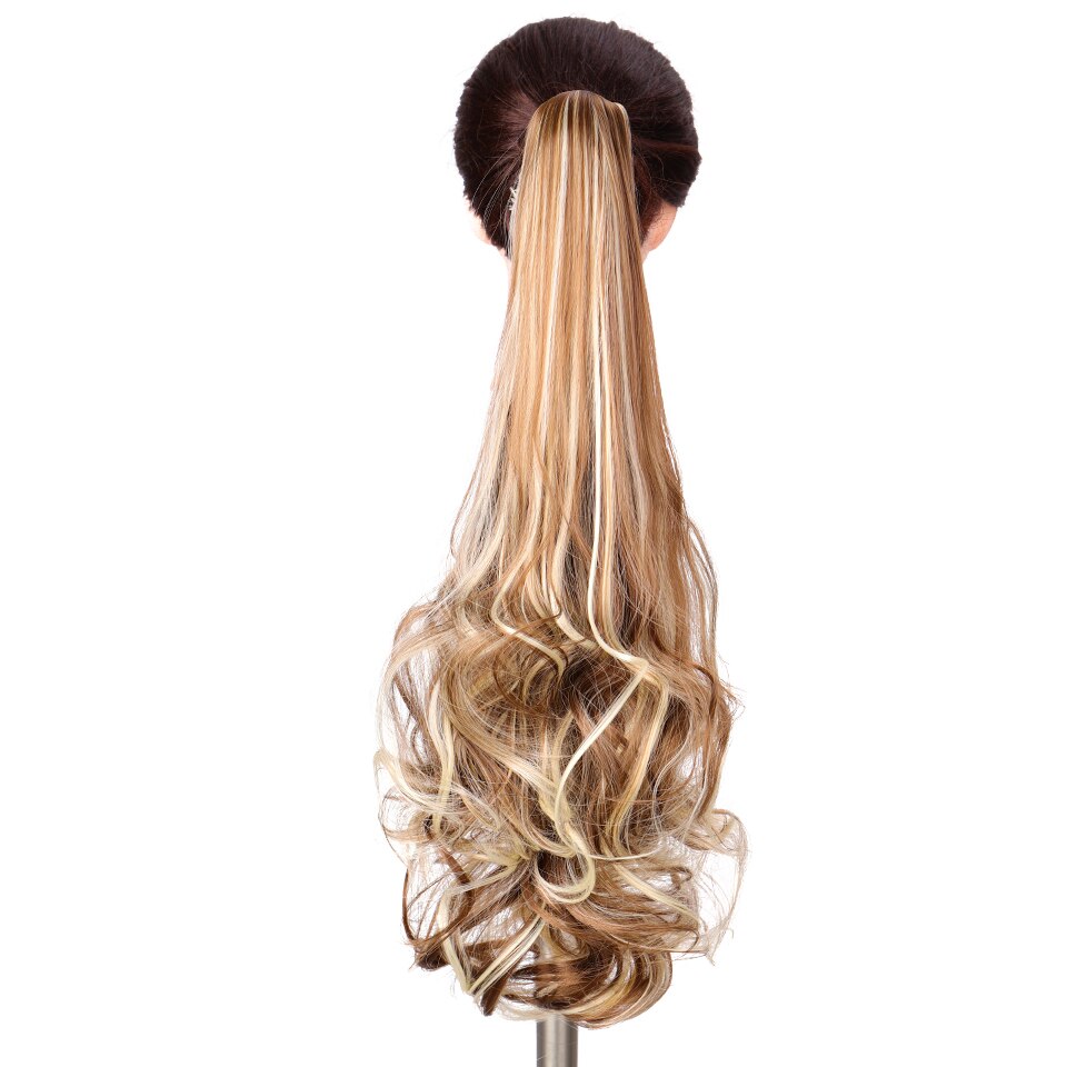 Lvhan kemisk fiber højtemperaturbestandigt hår syntetiske hestehalepoteclips til kvinder i hårforlængelsen bølget krøllet stil: 104