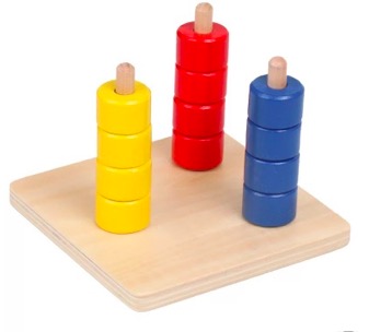 Montessori scatola di permanente per oggetti in legno con vassoio e palla gioco di abbinamento famiglia per bambini giocattoli educativi fai-da-te aiuto didattico: 15