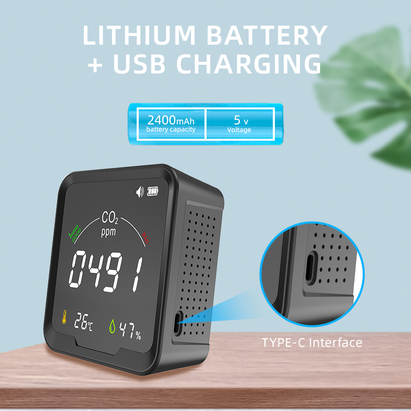 Protmex Tuya WiFi medidor de CO2 y Monitor de temperatura y humedad Detector de dióxido de carbono Sensor de CO2 de invernadero con indicación de luz