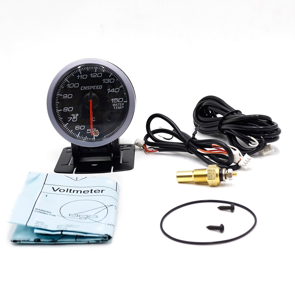CNSPEED 60mm temperatura del agua del coche 20-120 grados Celsius con sensor de temperatura del agua 1/8NPT tubo adaptador de transferencia YC101413