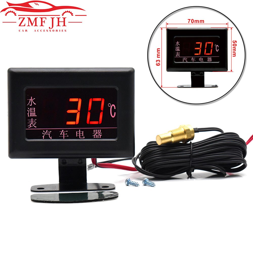 DC12V 24V Universal Digital Water Temperature Gauges for Car+Water Temperature Sensor Head Plug 10MM 12MM 14MM 16MM 17MM 21M
