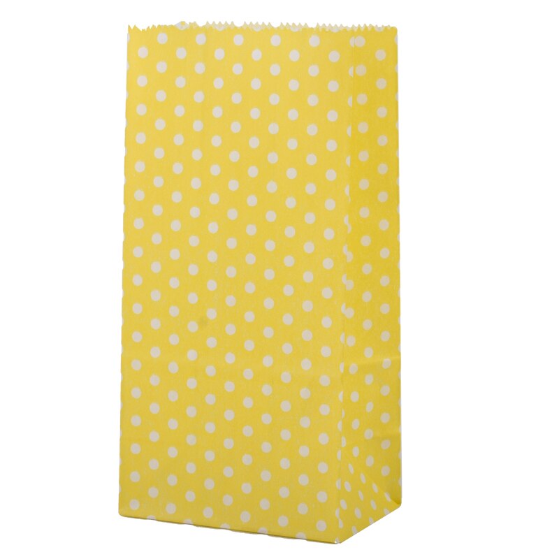 Papiertüte, farbe, wellenform, punkt, quadratischer boden, stehend, brot, kuchen, süßigkeiten, verpackungsbeutel, partyessen, backzubehör: Gelb / 9 x 6 x 18cm