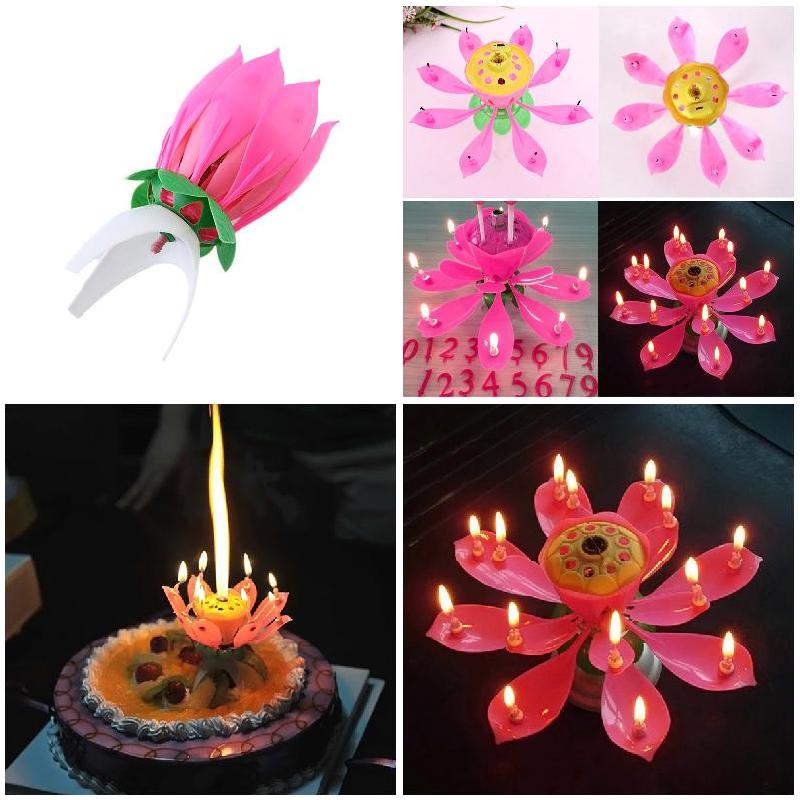 Freude Singen Musik Geburtstag Kerze Mono Lotus Kerze Blüte Musik Kerze Bougie de musique BDF99
