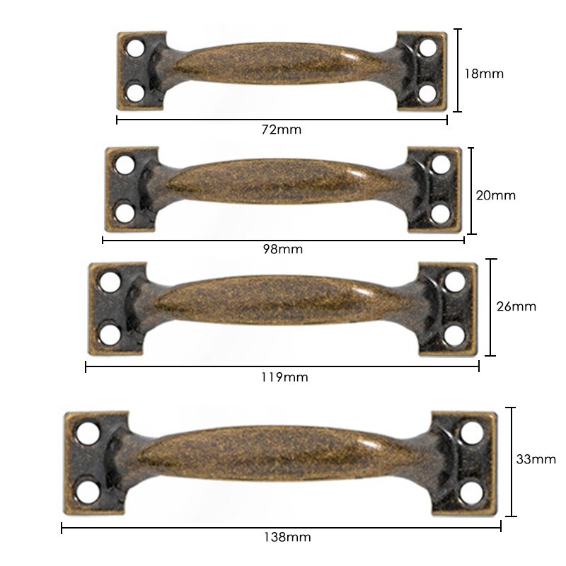 Poignées de porte Vintage 5 pièces/ensemble boutons antiques poignées en Bronze pour armoires de porte de cuisine