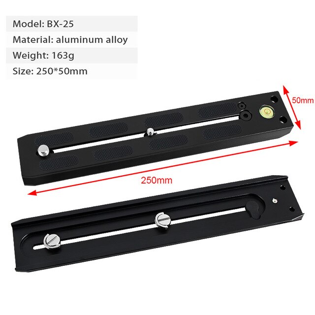 Camera quick release plate telephoto lens support camera long lens slide rail bracket tripod plate for Manfrotto dslr camera: 250mm