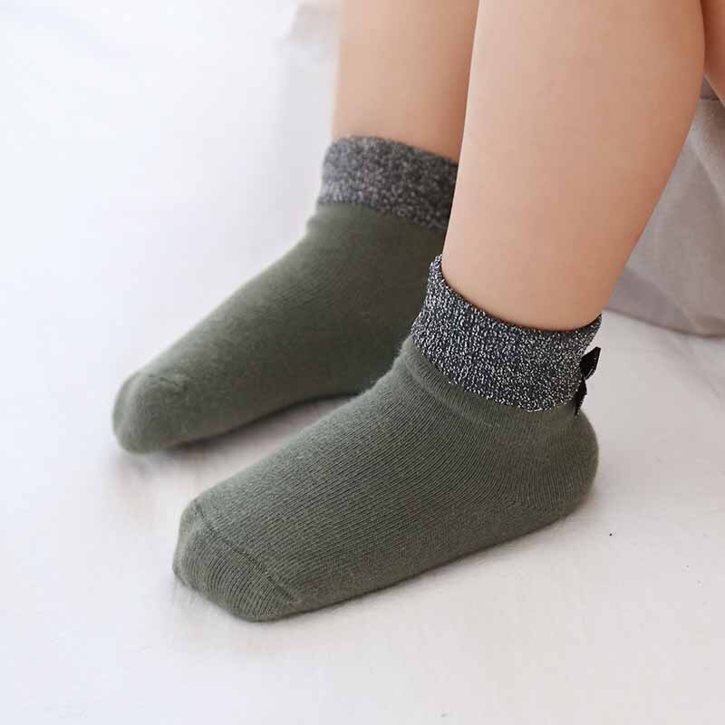 Cute Bow Glitter Newborn Socks Soft Cotton Baby Girl Boy Socks skarpetki Winter Warm Born Baby Socks meia infantil