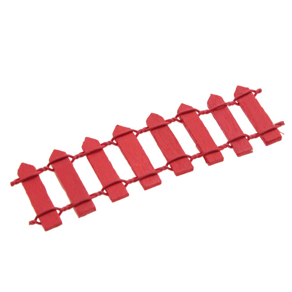 3*9.5*0.2CM Wood fence Fence decorations Garden Lawn Yard Decoration: Red