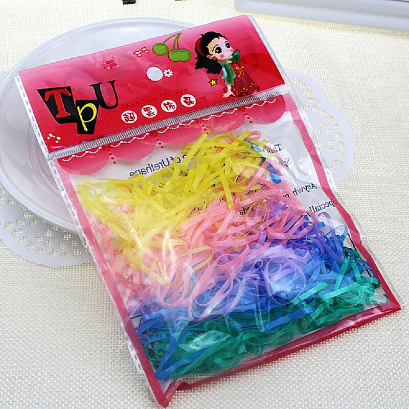 250 stk piger gummi hårbånd hestehale holder elastiske hårringe børn hår reb bånd hår styling værktøjer til piger hovedbeklædning: 1