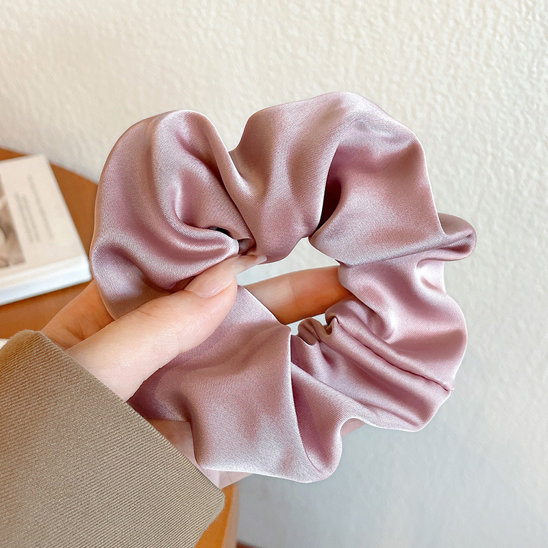 Accesorios para el cabello De Seda francesa para Mujer textura elástica Cheveux Complementos De Scrunchies Gomas Pelo Mujer bandas corbata satén: Rojo