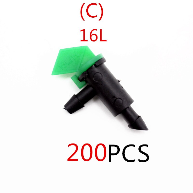 200Pcs 4L 8L 16L/H Vlag Insteekdruppelaars Outlet Barb Micro Tubing Drip Irrigatie Fittings Uit Elkaar Halen Druppelaar: 16L   200pcs